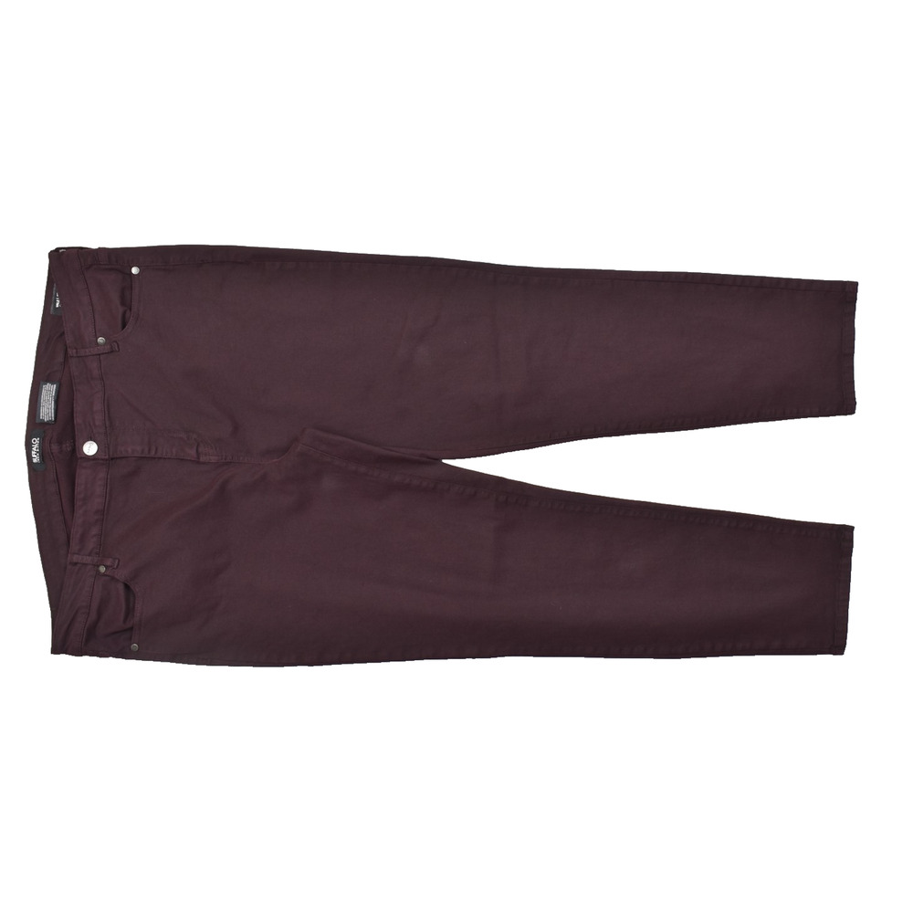 Buffalo David Bitton Vale Skinny Jeans Women Size 16/36 Mid-Rise Stretch Burgund